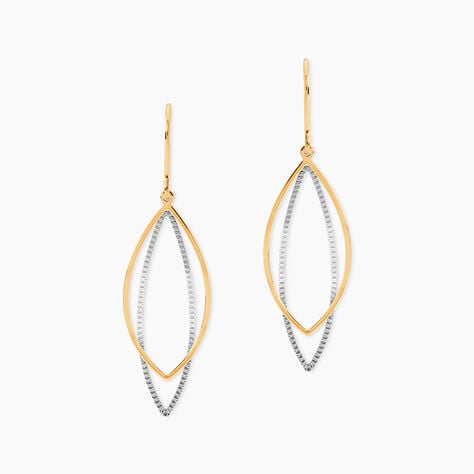 Boucles D'oreilles Pendantes Anila Gouttes Or Bicolore - Pendantes Femme | Marc Orian