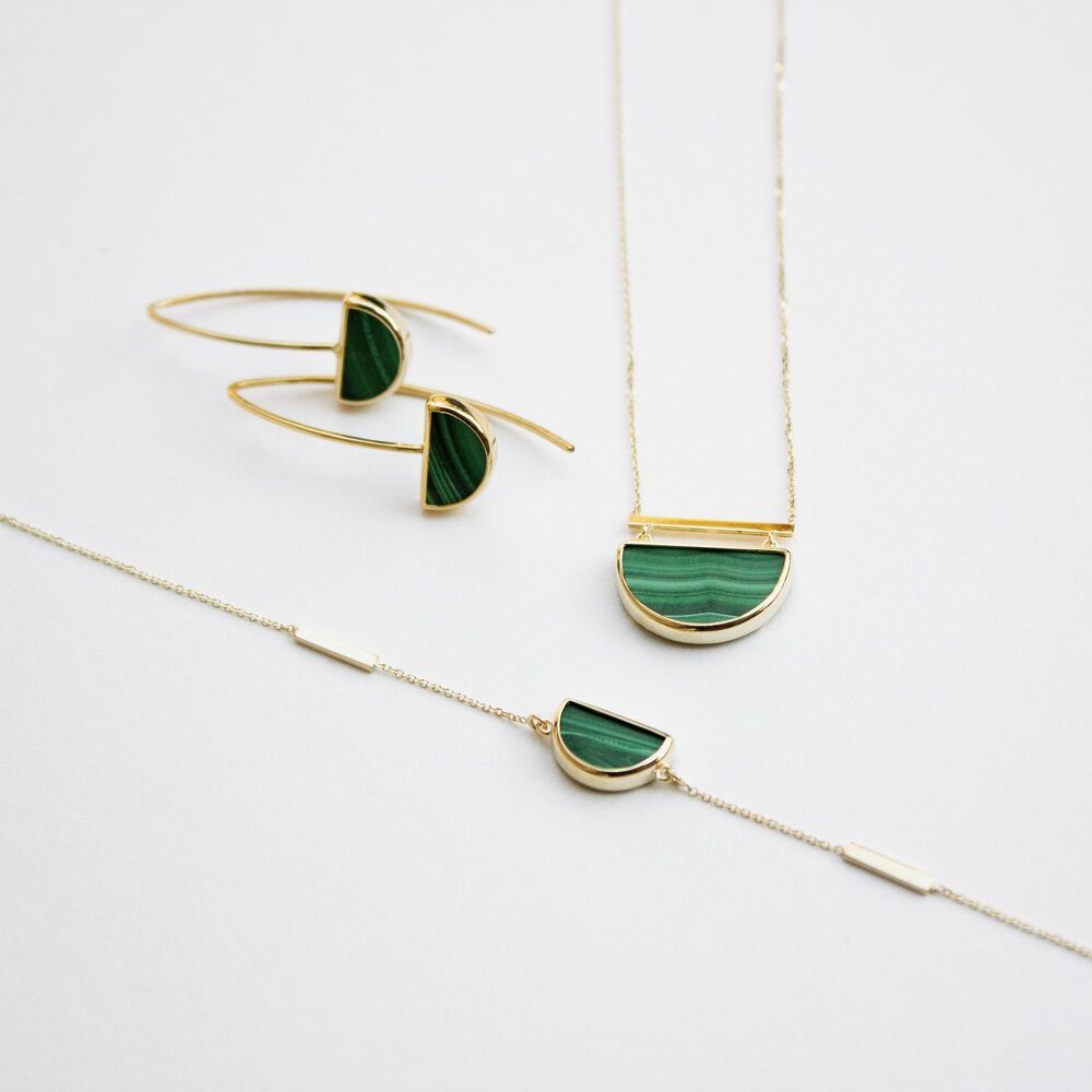 Collier Florica Or Jaune Malachite - Colliers avec pierres Femme | Marc Orian