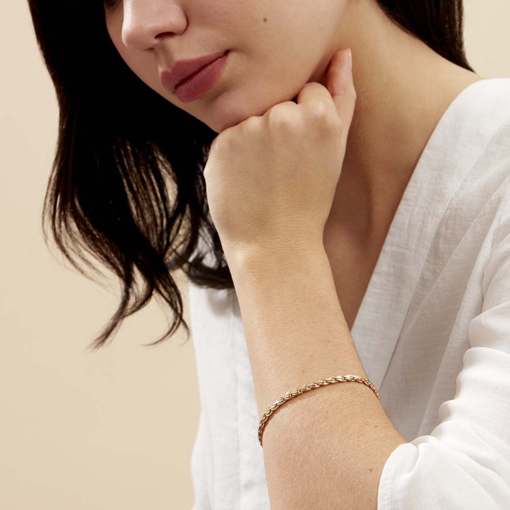 Bracelet Jayna Maille Palmier Or Jaune - Bracelets mailles Femme | Marc Orian