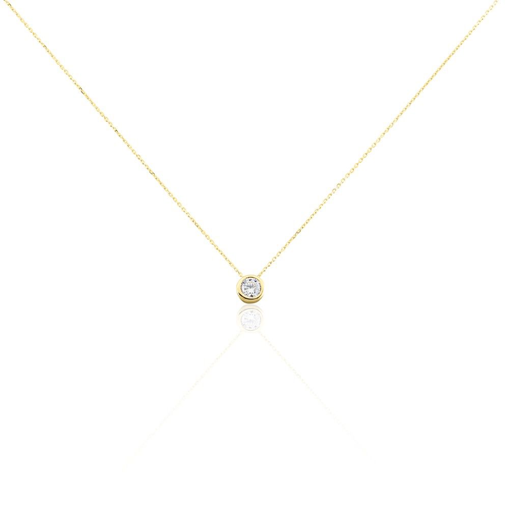 Collier Columbine Or Jaune Oxyde De Zirconium Blanc - Colliers avec pierres Femme | Marc Orian