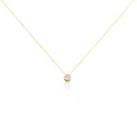 Collier Columbine Or Jaune Oxyde De Zirconium Blanc