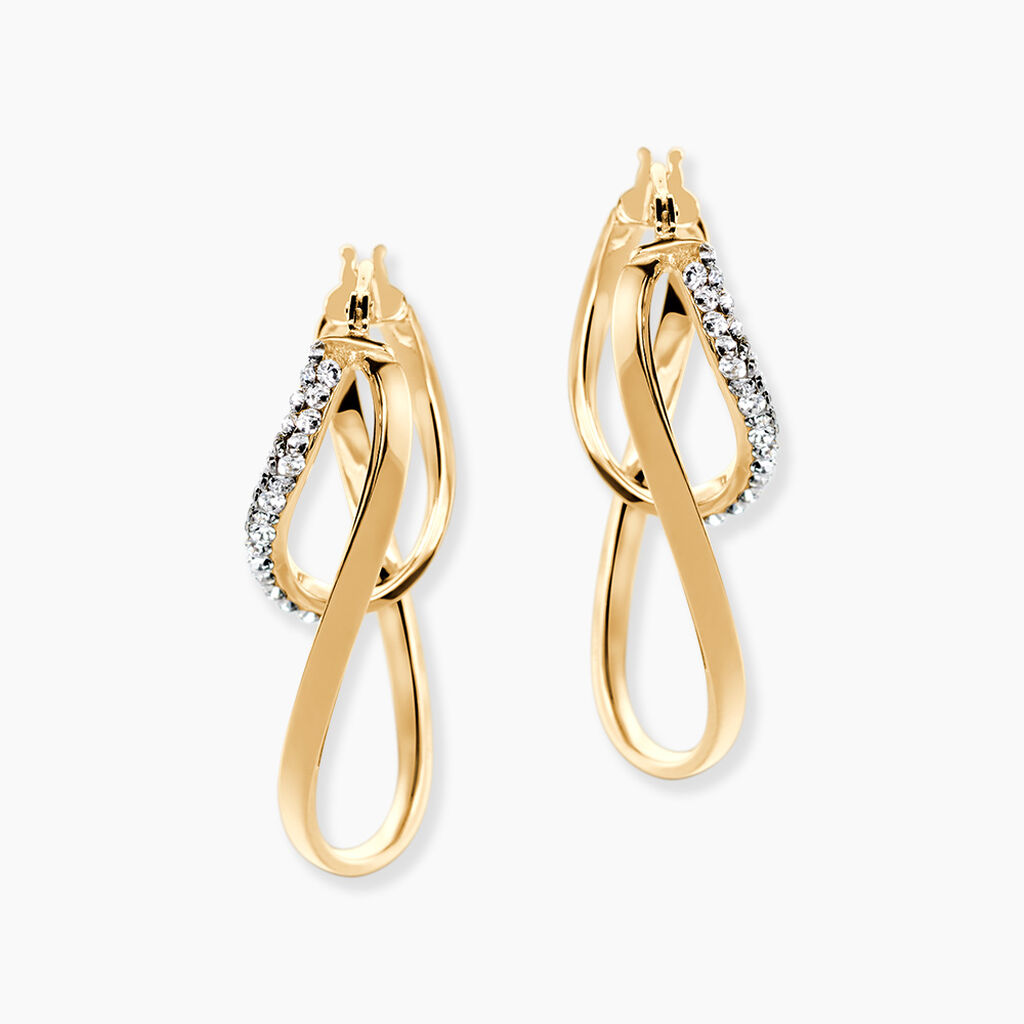 Cr&eacute;oles Luna Or Jaune Strass - Cr&eacute;oles Femme | Marc Orian