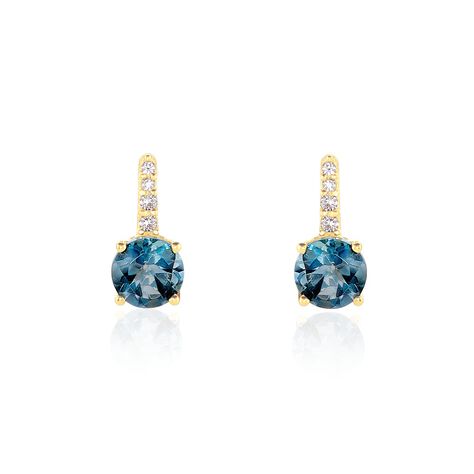 Bijoux D'oreilles Monroe Or Jaune Topaze Oxyde De Zirconium - Puces Femme | Marc Orian
