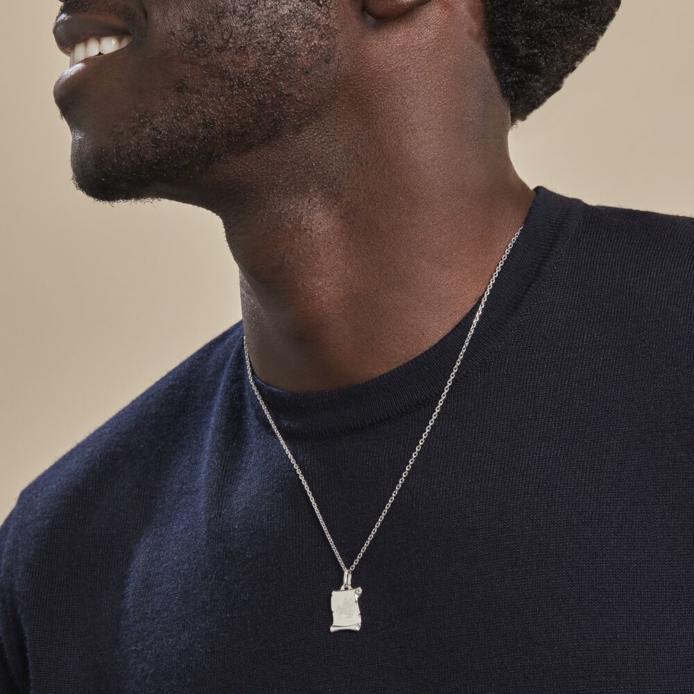 Pendentif Zodiaque Parchemin Argent Blanc - Bijoux personnalisés Famille | Marc Orian