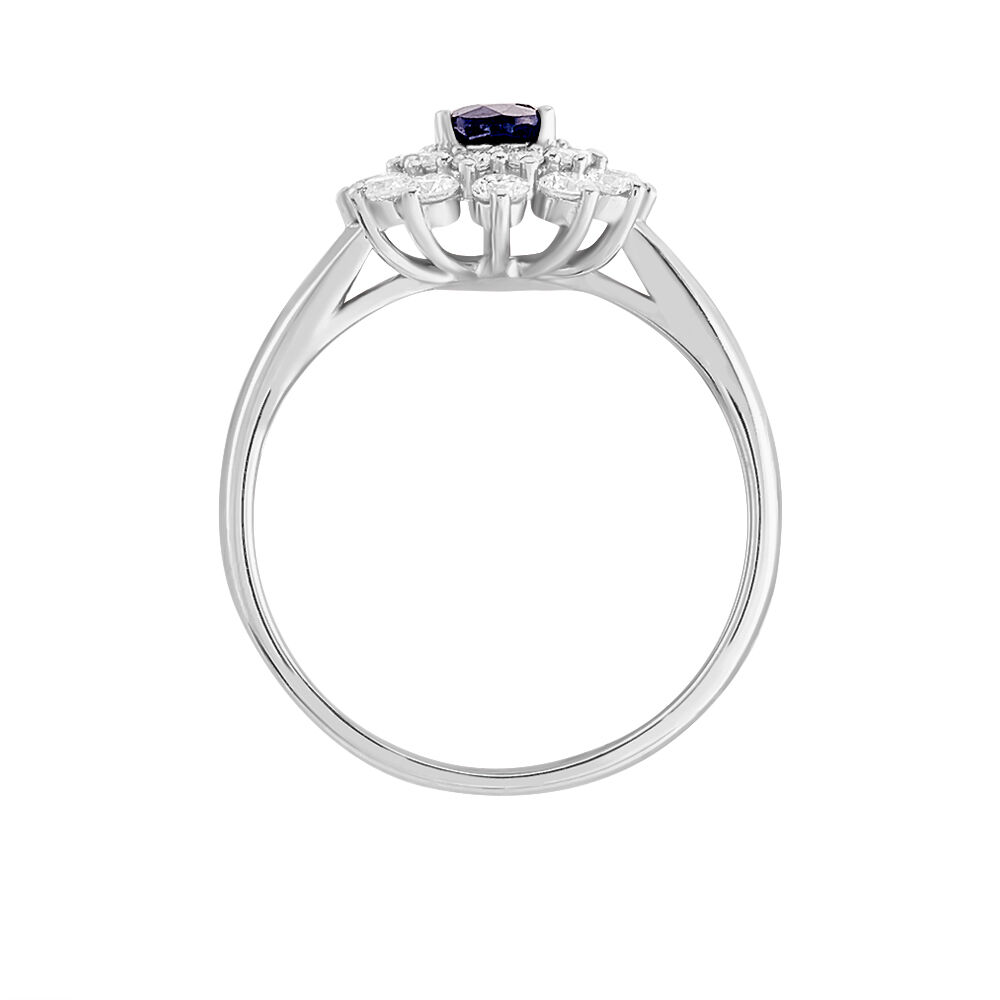 Bague Ivan Or Blanc Saphir Et Diamant - Solitaires Femme | Marc Orian