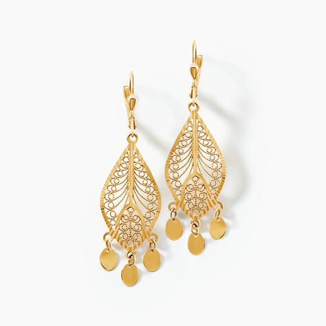 Boucles D'oreilles Pendantes Makari Or Jaune - Pendantes Femme | Marc Orian