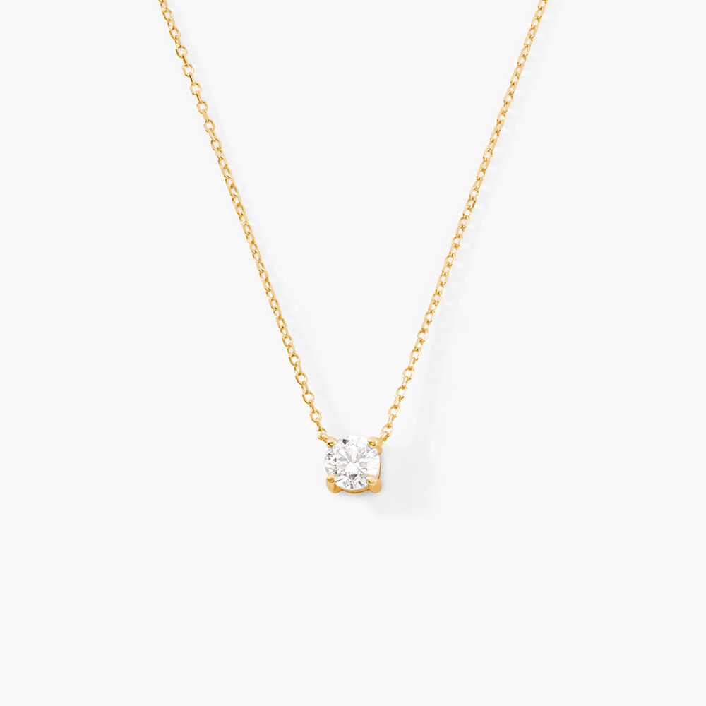 Collier Aphrodite Ld Or Jaune Diamant Synth&eacute;tique - Colliers solitaires Femme | Marc Orian
