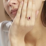 Bague Lisea Plaqu&eacute; Or Jaune Verre Et Oxyde De Zirconium - Bijoux fantaisie Femme | Marc Orian