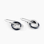 Boucles D'oreilles Pendantes Grizzel Argent Blanc C&eacute;ramique Et Oxyde - Pendantes Femme | Marc Orian