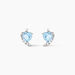 Boucles D'oreilles Puces Coeur In Love Or Blanc Topaze Et Oxyde - Puces Femme | Marc Orian