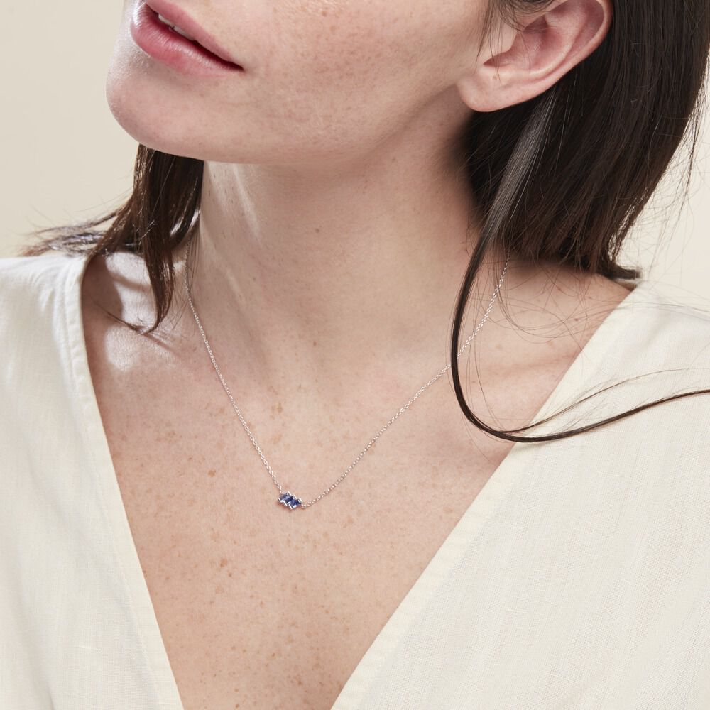 Collier Andy Argent Blanc Oxyde De Zirconium - Colliers avec pierres Femme | Marc Orian
