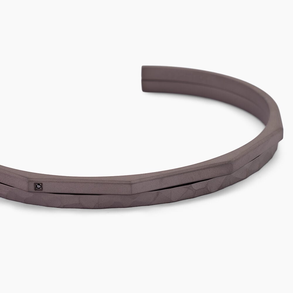 Bracelet Jonc Titane Gris Diamant - Bracelets joncs Homme | Marc Orian