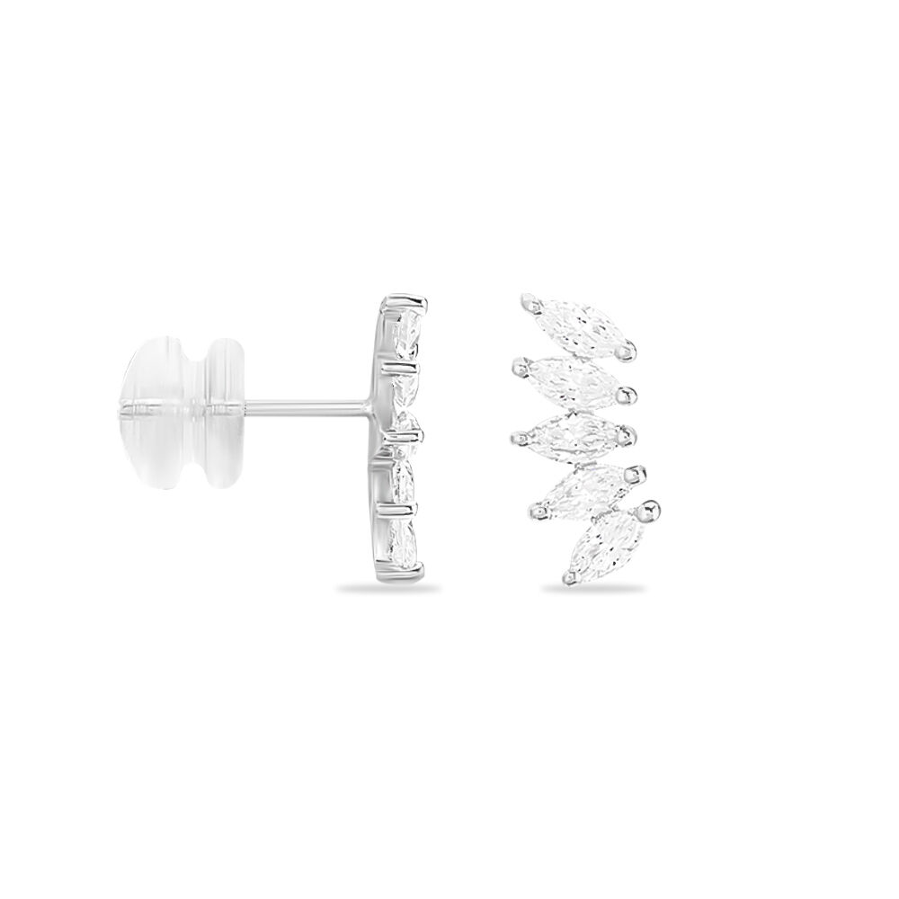 Bijoux D'oreilles Edma Or Blanc Oxyde De Zirconium - Piercings d'oreilles Femme | Marc Orian