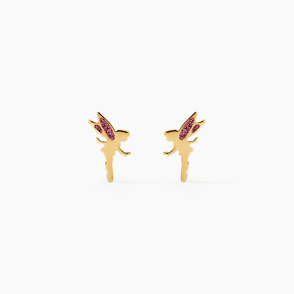 Boucles D'Oreilles Puces Feelia Argent Dor&eacute; A L'Or 750/1000 - Puces Enfant | Marc Orian