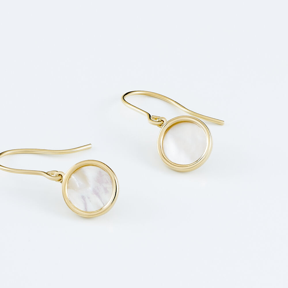 Boucles D'oreilles Pendantes Joana Or Jaune Nacre - Pendantes Femme | Marc Orian