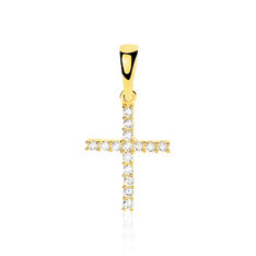 Pendentif Canice Croix Or Jaune Oxyde De Zirconium - Pendentifs Femme | Marc Orian