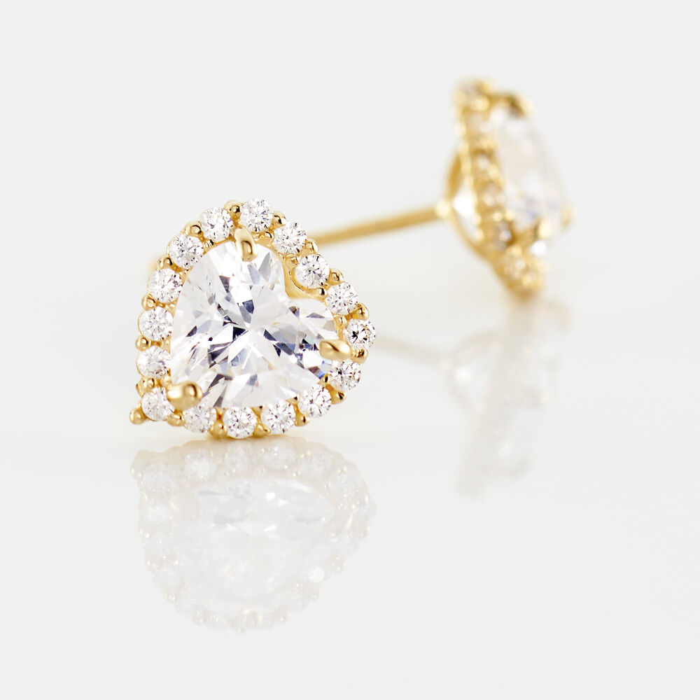 Boucles D'oreilles Puces Aymane Or Jaune Oxyde De Zirconium - Puces Famille | Marc Orian