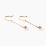 Boucles D'Oreilles Pendantes Arenale Argent Dor&eacute; A L'Or 750/1000 Am&eacute;thyste - Pendantes Femme | Marc Orian