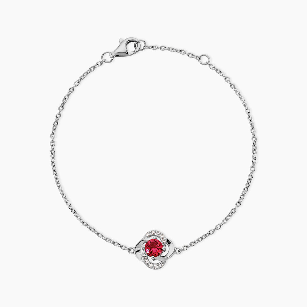 Bracelet Argent Blanc Clover Verre Oxydes De Zirconium - Bracelets fantaisie Femme | Marc Orian