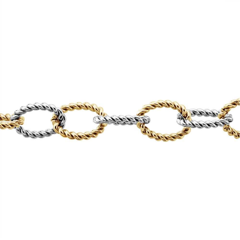 Bracelet Acier Blanc Et Dore Alparslan - Bracelets chaînes Femme | Marc Orian