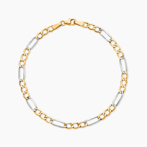 Bracelet Or Bicolore Maille Altern&eacute;e 1/3 - Bracelets mailles Femme | Marc Orian