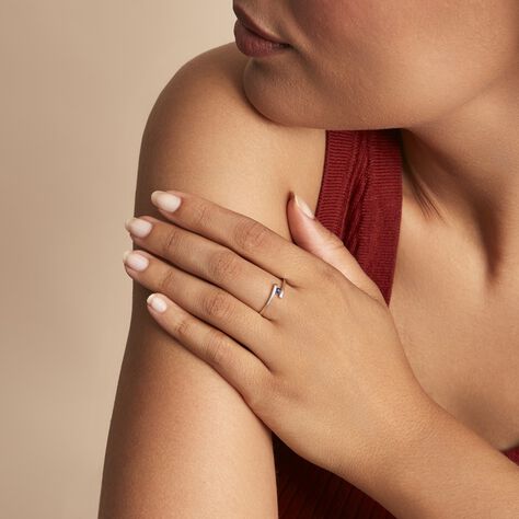 Bague Tamyra Or Blanc Saphir - Bagues Solitaire Femme | Marc Orian