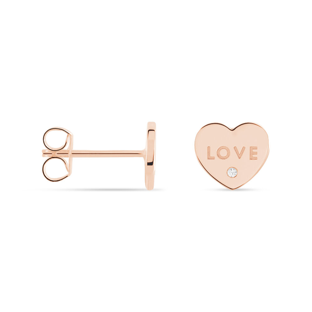 Boucles D'oreilles Puces Deven Argent Rose Oxyde De Zirconium - Puces Femme | Marc Orian