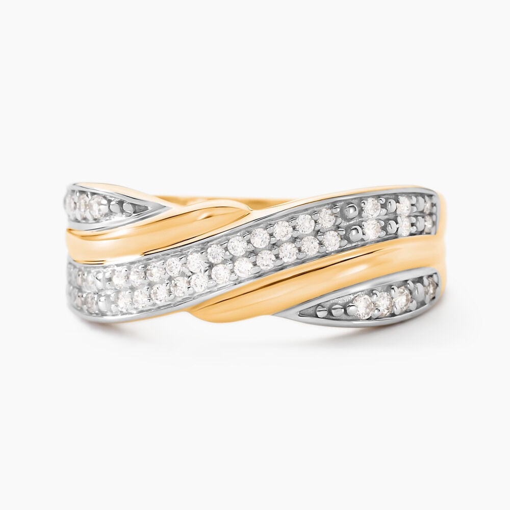 Bague Bandeau Or Jaune Oxyde De Zirconium - Bagues avec pierre Femme | Marc Orian
