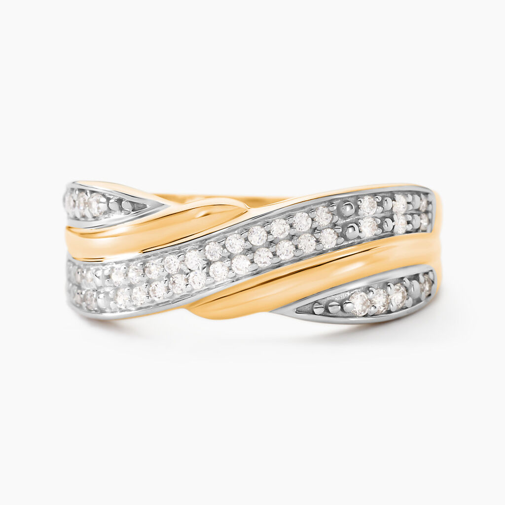 Bague Bandeau Or Jaune Oxyde De Zirconium - Bagues avec pierre Femme | Marc Orian