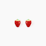 Boucles D'oreilles Puces Fraise Or Jaune - Puces Enfant | Marc Orian