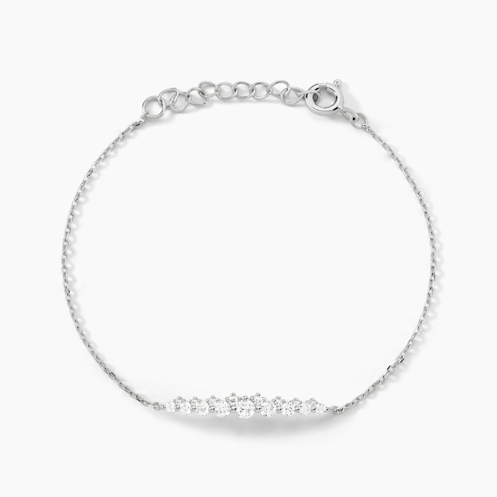Bracelet Aliah Argent Blanc Oxyde De Zirconium - Bracelets fantaisie Femme | Marc Orian