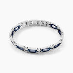 Bracelet Jourdan Wild Acier Blanc Et Bleu - Bracelets cha&icirc;nes Homme | Marc Orian