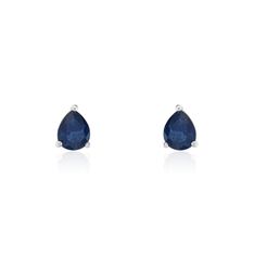 Boucles D'oreilles Puces Or Blanc Isador Saphir - Clous d'oreilles Femme | Marc Orian
