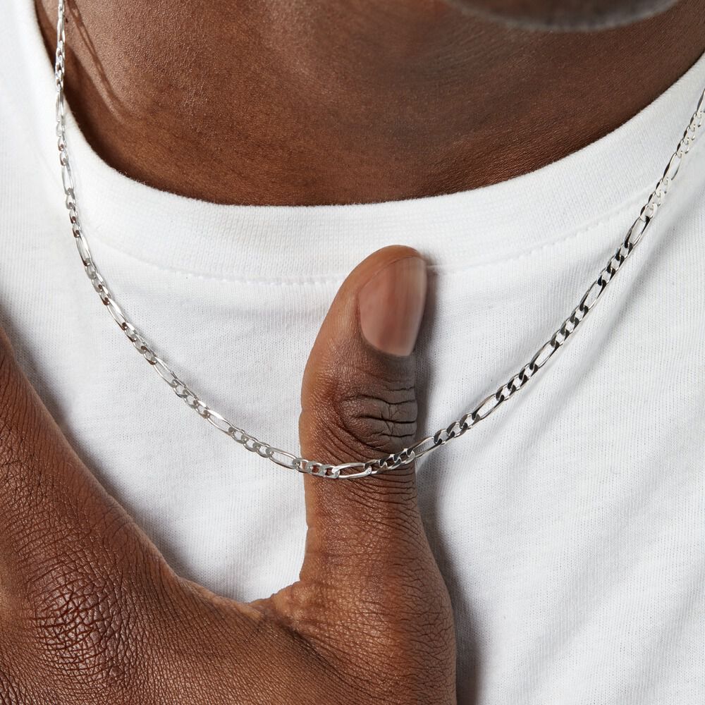 Chaîne Vivian Maille Alternee 1/3 Argent Blanc - Chaines Homme | Marc Orian