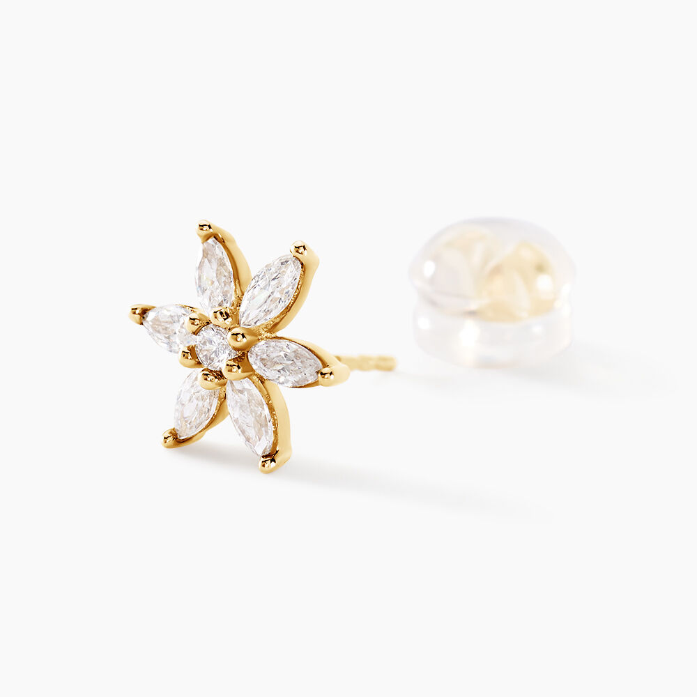 Boucles D'oreilles Puces Marijse Or Jaune Oxyde De Zirconium - Puces Femme | Marc Orian