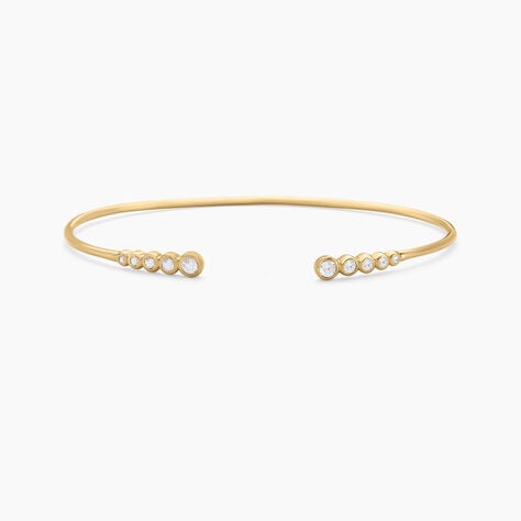 Bracelet Jonc Iza Plaque Or Jaune Oxyde De Zirconium - Bracelets joncs Femme | Marc Orian