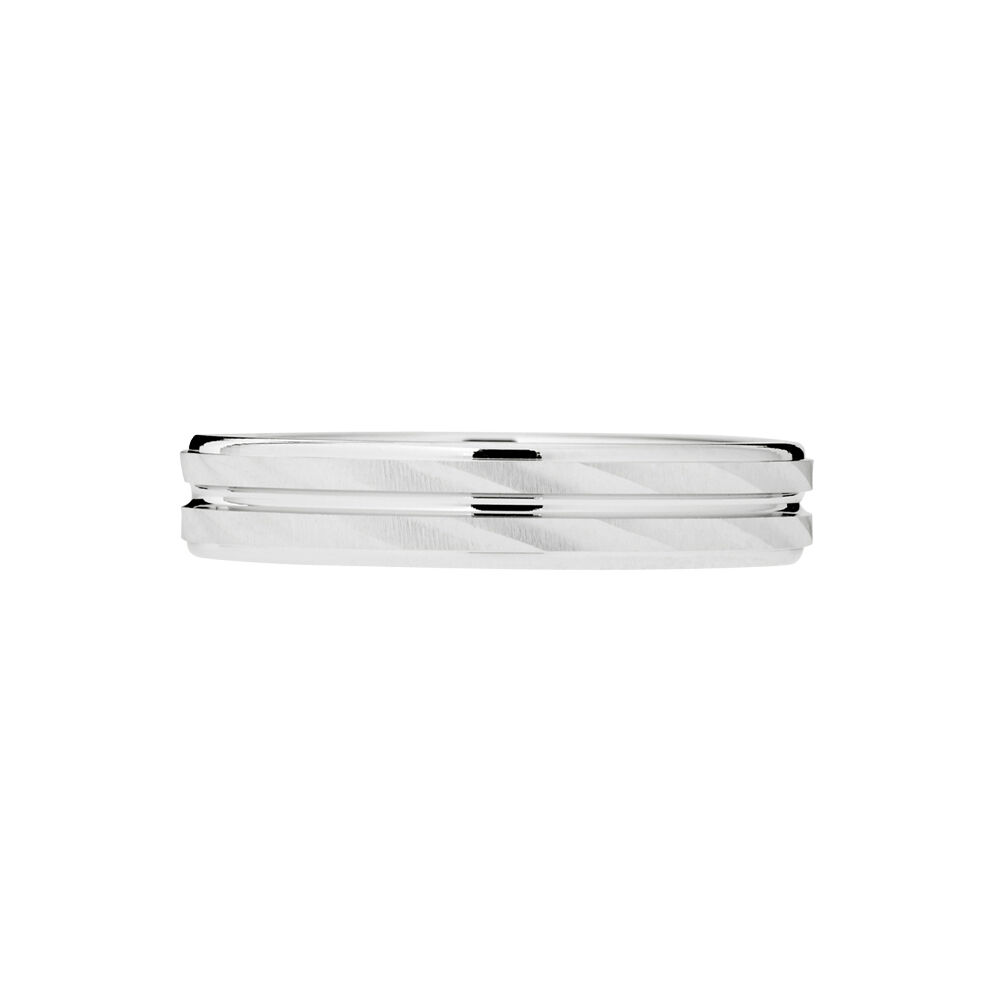 Alliance Shalena Ruban Plat Or Blanc - Alliances duo Unisex | Marc Orian