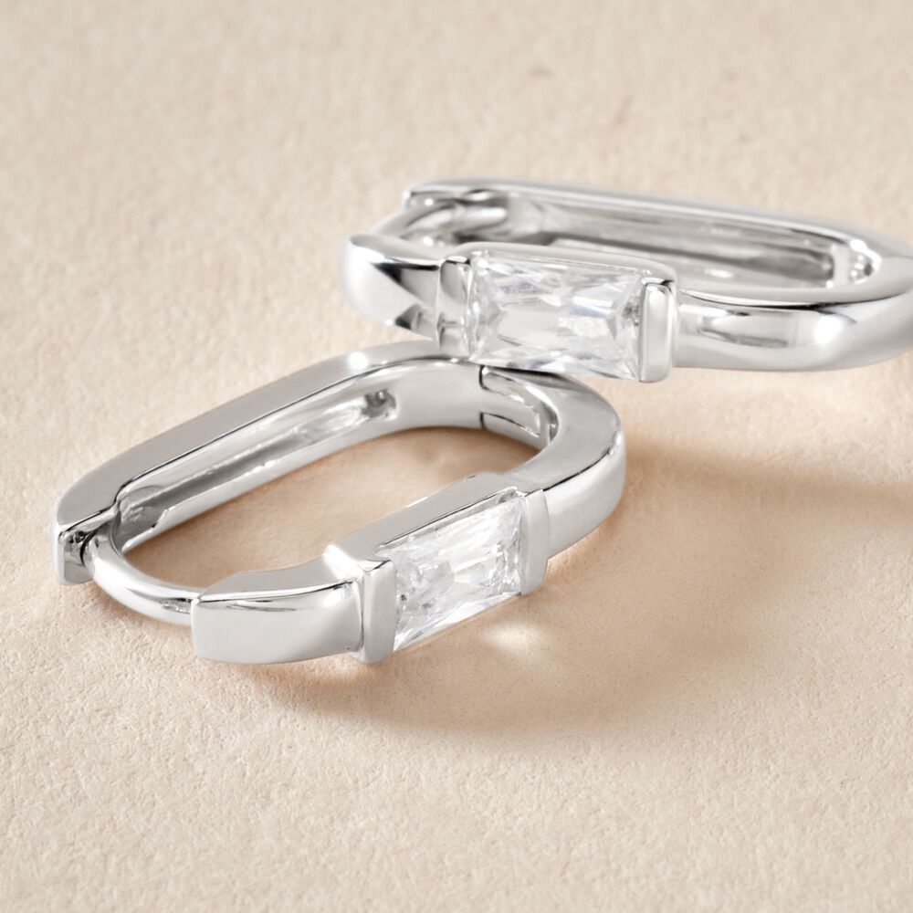 Cr&eacute;oles Celyn Argent Rhodi&eacute; Oxyde De Zirconium - Cr&eacute;oles Femme | Marc Orian