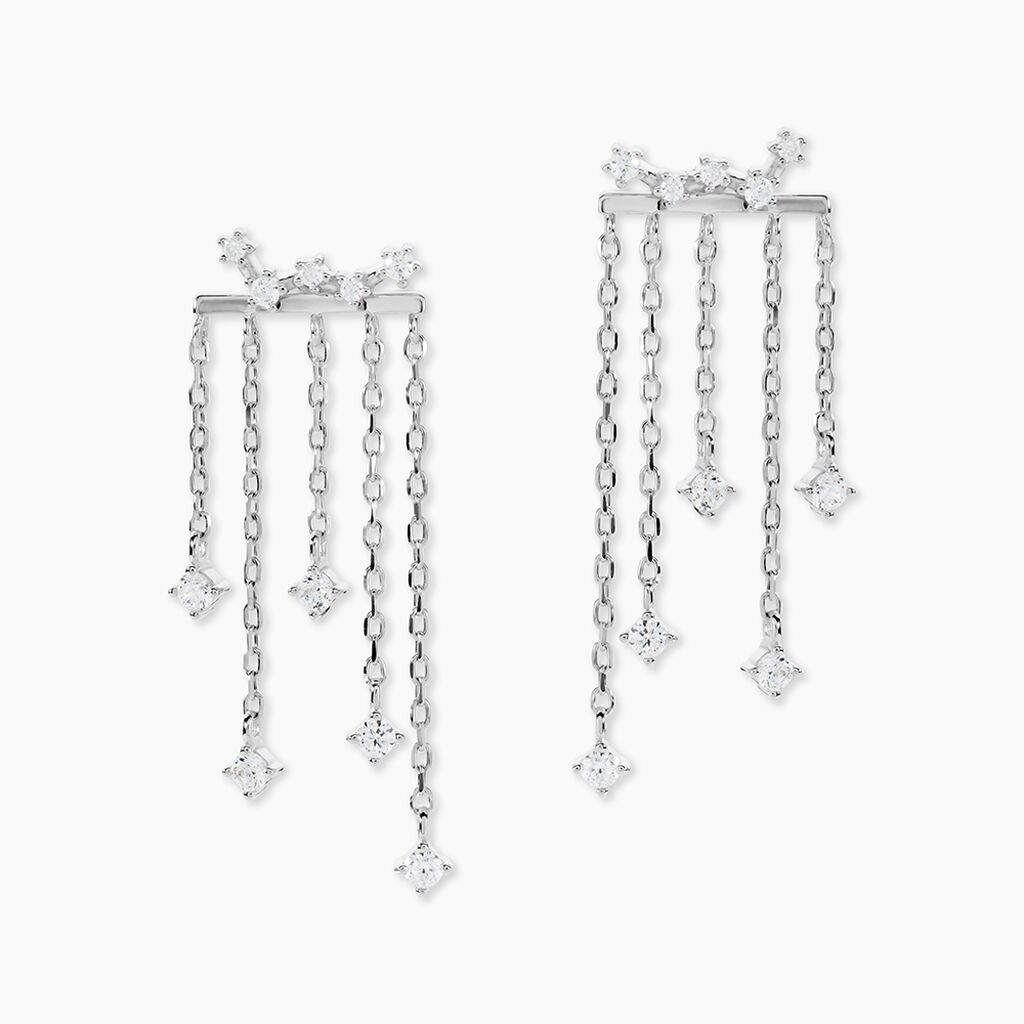 Boucles D'oreilles Pendantes Marsala Argent Blanc Oxyde De Zirconium - Pendantes Femme | Marc Orian