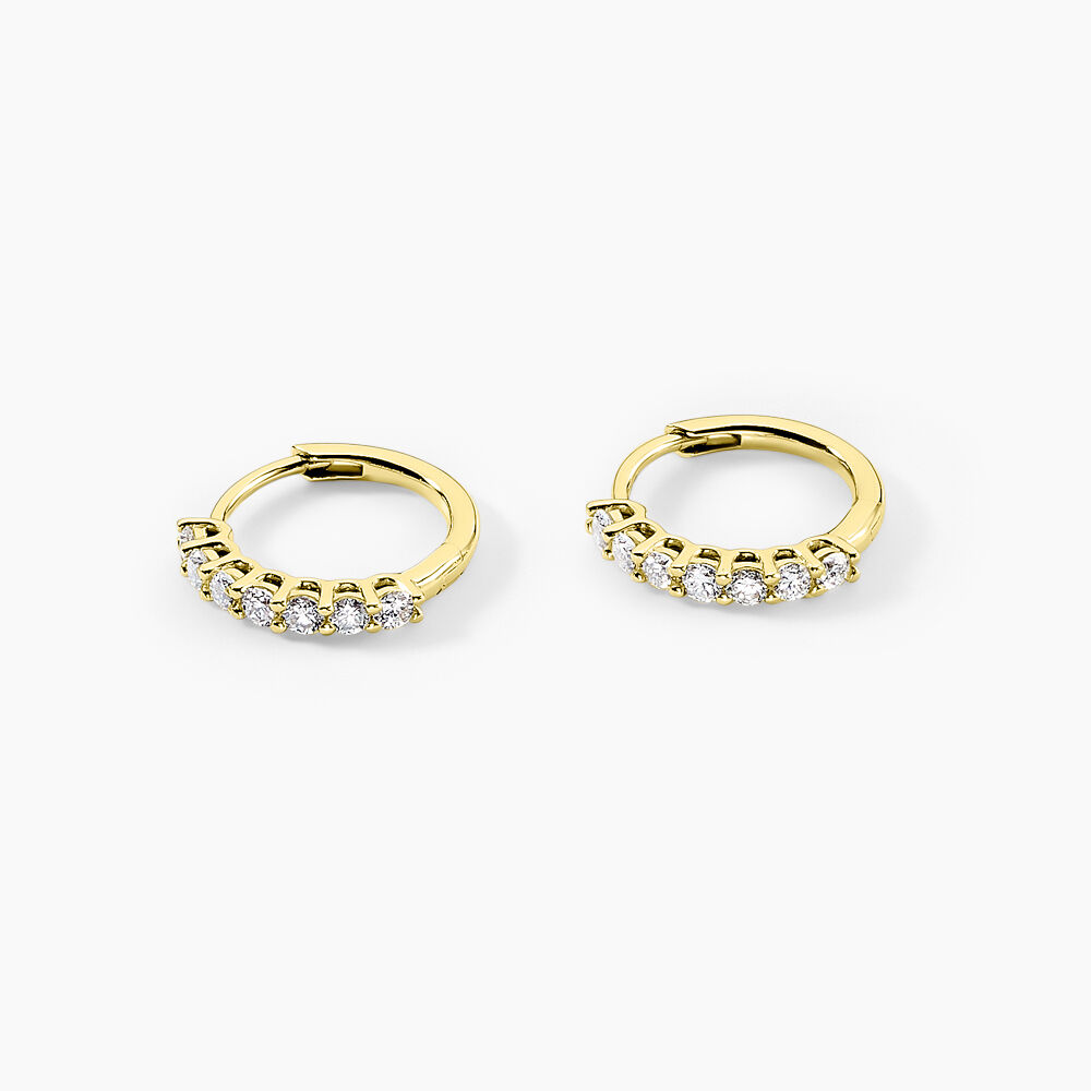 Cr&eacute;oles Kean Or Jaune Diamant Synth&eacute;tique - Boucles d'oreilles mariage Femme | Marc Orian