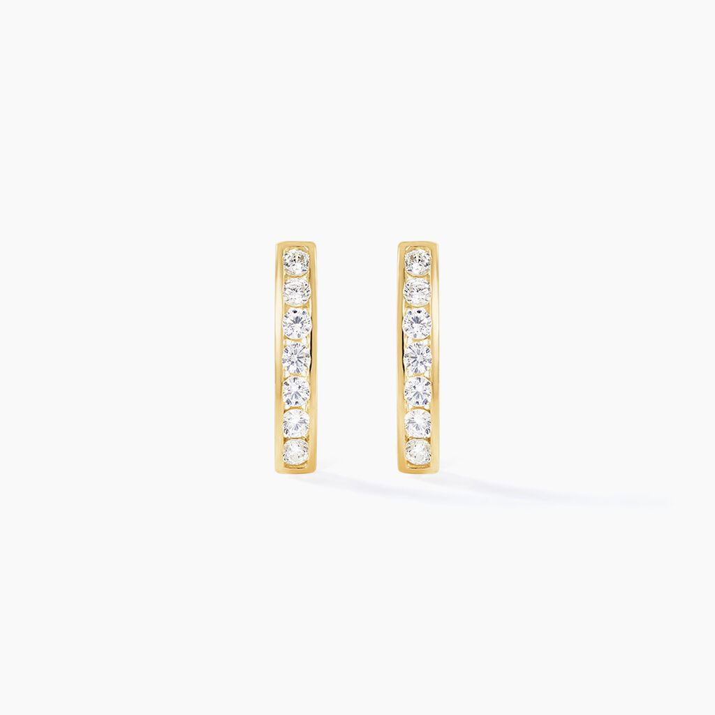 Boucles D'oreilles Jacoba Rondes Or Jaune Oxyde De Zirconium - Créoles Femme | Marc Orian