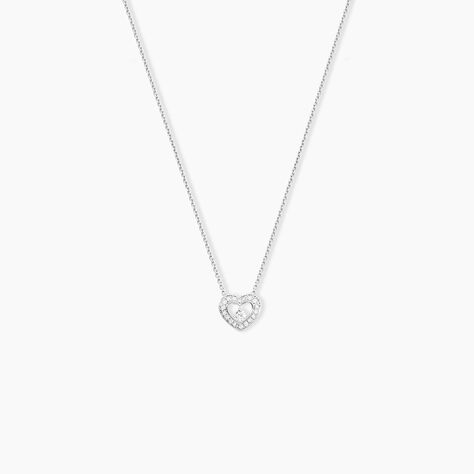 Collier Purete Or Blanc Diamant - Colliers avec pierres Femme | Marc Orian