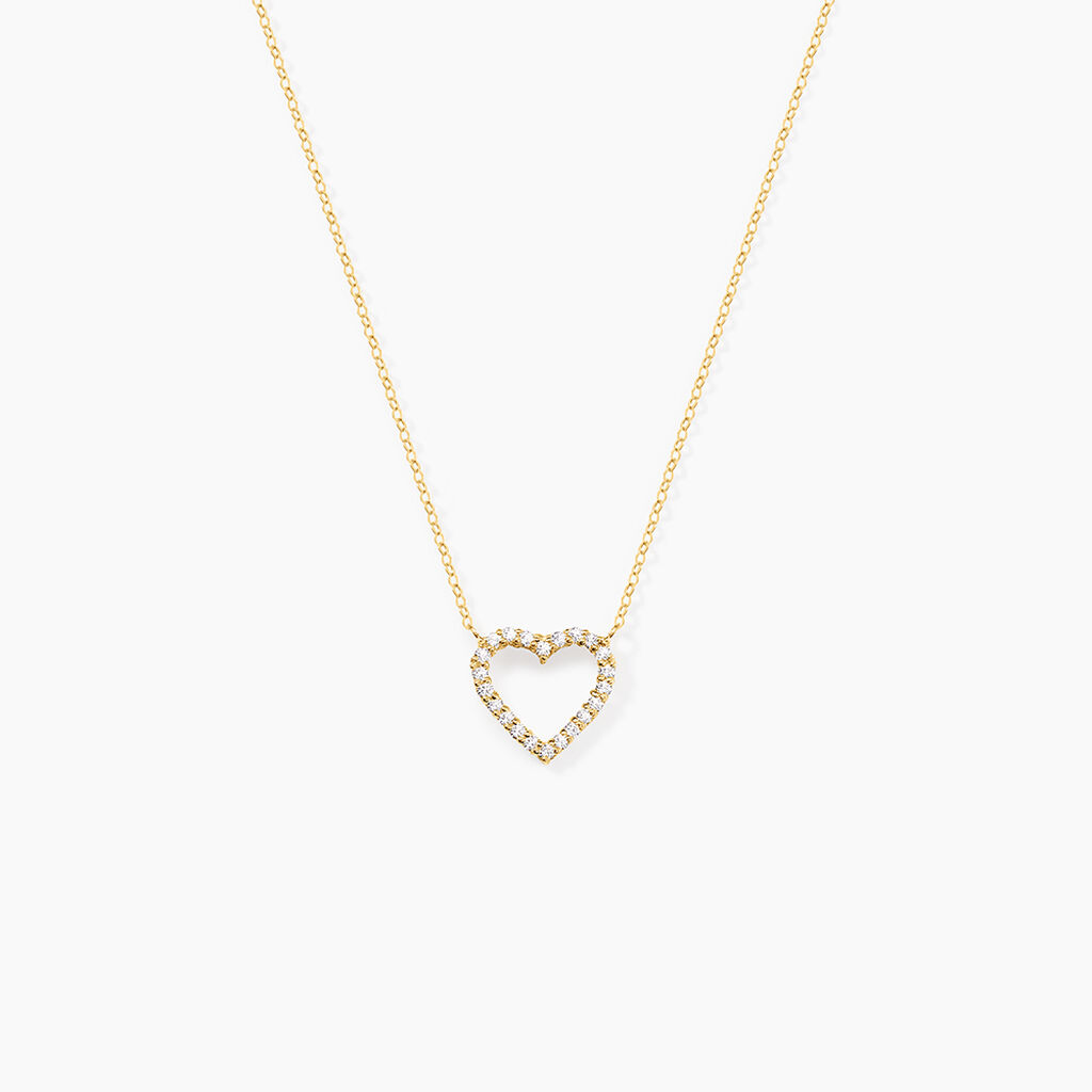 Collier Or Jaune Ansel Oxyde De Zirconium - Colliers avec pierres Femme | Marc Orian