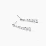 Boucles D'oreilles Pendantes Dervla Argent Rhodi&eacute; Oxyde De Zirconium - Pendantes Femme | Marc Orian