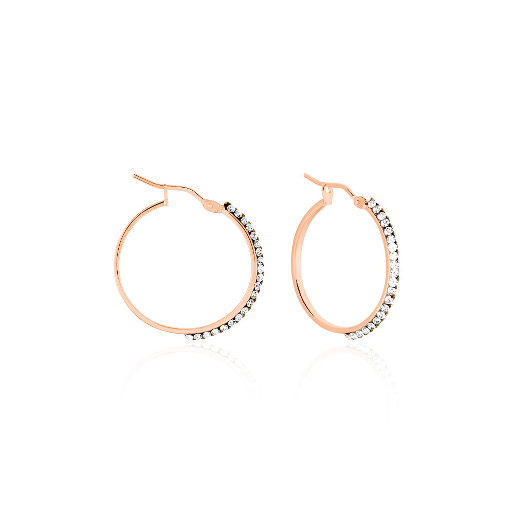 Créoles Sandrine Or Rose Strass - Créoles Femme | Marc Orian