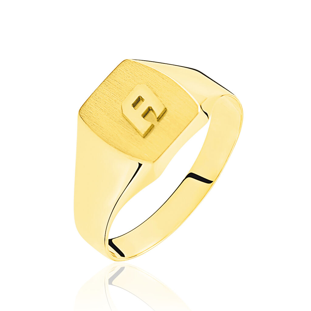 Chevalière Tonneau 1 Initiale Or Jaune - Chevalières Famille | Marc Orian
