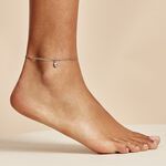 Cha&icirc;ne De Cheville Laurelyn Maille Alternee 1/1 Argent Blanc - Chaines de cheville Femme | Marc Orian