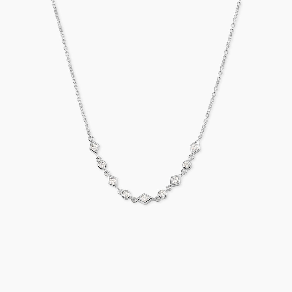 Collier Mascaret Argent Blanc Oxyde De Zirconium - Colliers avec pierres Femme | Marc Orian