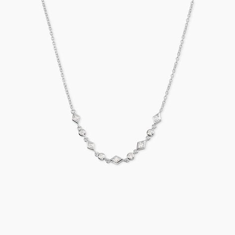 Collier Mascaret Argent Blanc Oxyde De Zirconium - Colliers avec pierres Femme | Marc Orian