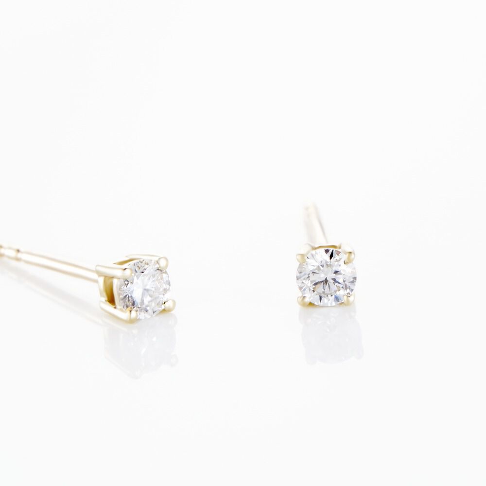 Boucles D'oreilles Puces Aphrodite Or Jaune Diamant - Puces Famille | Marc Orian